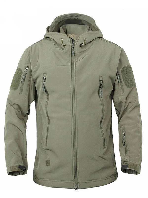 Hiking waterproof male hooded jacket with zipper pockets, Polartec material, quick dry, windproof, thermal technologies - SF0687
